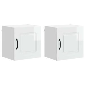 vidaXL Trauku ma&scaron;īnas panelis Kalmar 2 pcs Augsta spīduma baltā krāsa