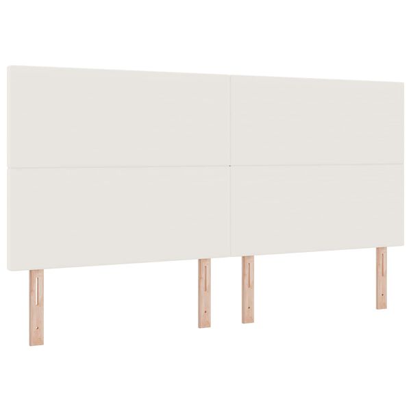 vidaXL LED gultas galva ar galvas klāju Krēmkrāsa 200 cm Poliesters