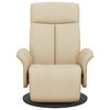 vidaXL krēsls ar kāju balstu, atgāžams, krēmkrāsas audums