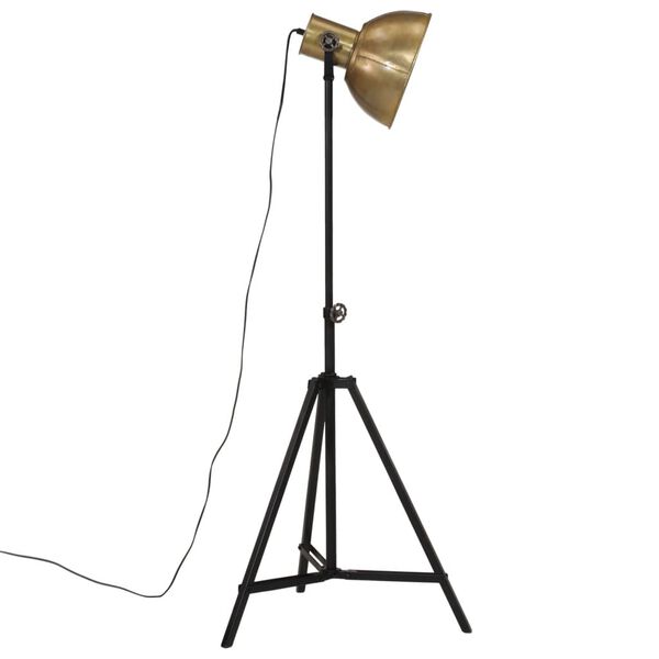 vidaXL grīdas lampa, 25 W, antīka misiņa krāsa, 61x61x90/150 cm, E27