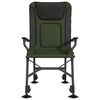 vidaXL makšķerēšanas krēsls ar roku balstiem, saliekams, zaļš