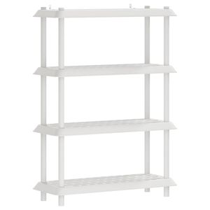 vidaXL Plauktu vienība 4 līmeņi 100 x 40 x 136,5 cm PP Balts