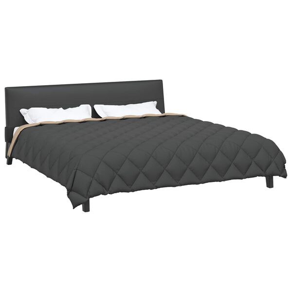 vidaXL Ziemas gultas sega Antracīts un taupe 240 x 260 cm Mikro&scaron;ķiedra