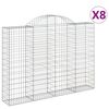 vidaXL arkveida gabiona grozi, 8 gb., 200x30x140/160cm, cinkota dzelzs