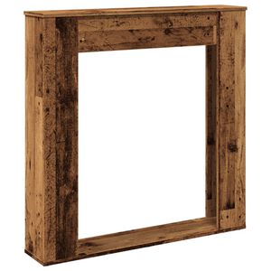 vidaXL kamīna apmale, veca koka, 100x20x100 cm, konstruēts koks