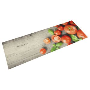 vidaXL virtuves paklājs, mazgājams, tomātu apdruka, 45x150 cm, samts