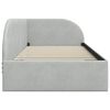 vidaXL Stūra gultas rāmis ar galvas klāju Gai&scaron;i pelēks 90 cm x 200 cm