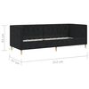 vidaXL dīvāngulta, USB, melns audums, 90x200 cm