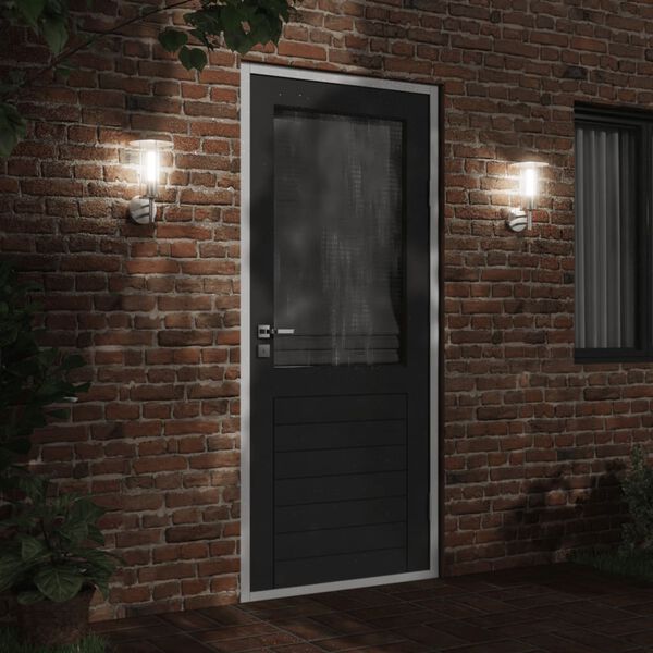 vidaXL āra sienas lampas, 2 gab., sudraba krāsa, nerūsējo&scaron;s tērauds