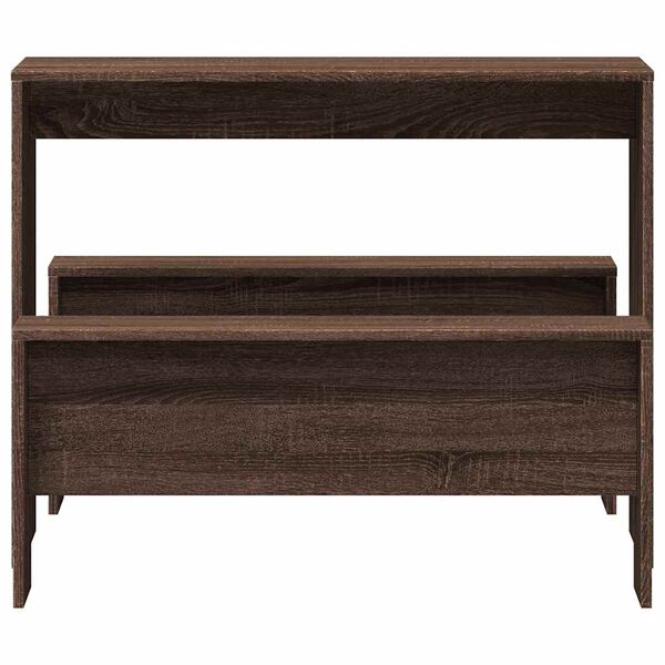 vidaXL 3 daļīgs ēdamgalda un sola komplekts Brown Oak Engineered Wood