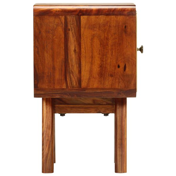 vidaXL naktsskapītis, masīvs rožkoks ar zelta apdruku, 49x40x30 cm