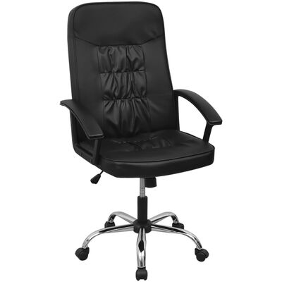 vidaXL mākslīgās ādas ofisa krēsls, 67 x 70 cm, melnā krāsā