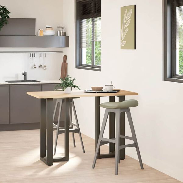 vidaXL bāra galda kājas, T-veida, 2 gab., melnas, 40x35x(90-91) cm, tērauds