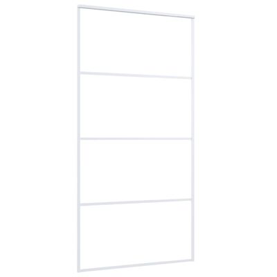 vidaXL bīdāmās durvis, 102,5x205 cm, ESG stikls, balts alumīnijs