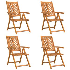 vidaXL Dārza krēsls 4 pcs Brūna 57 x 72 x 109 cm Cietā akācijas koks