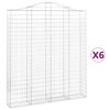 vidaXL arkveida gabiona grozi, 6 gb., 200x30x220/240cm, cinkota dzelzs