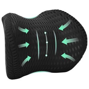 vidaXL Kakla spilvens Melns Atmiņas putas 30,5 x 21,5 x 13 cm