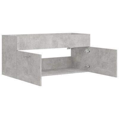 vidaXL izlietnes skapītis, betona pelēks, 100x38,5x46cm, skaidu plātne