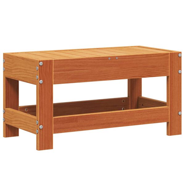 vidaXL dārza kājsoliņ&scaron;, vaska brūnas, 62x30x32 cm, priedes koks