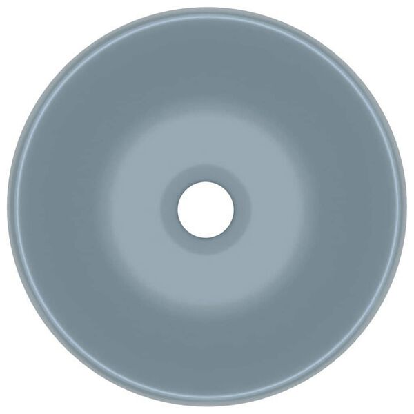 vidaXL izlietne, apaļa, 40x15 cm, matēta gai&scaron;i zila keramika