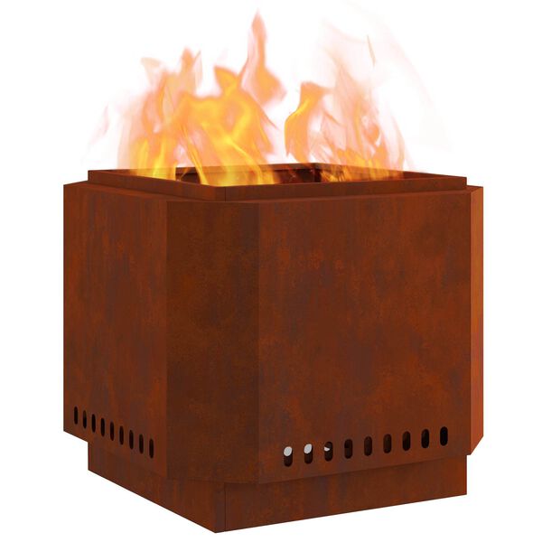 vidaXL Bezsoda ugunskurs Brūna 58 x 58 x 51 cm Novecināts tērauds