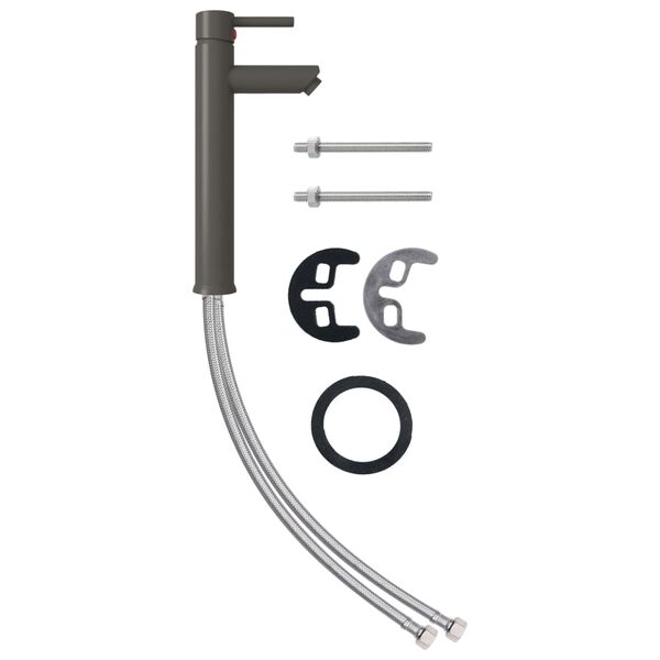 vidaXL vannasistabas jaucējkrāns, 12x30 cm, pelēks