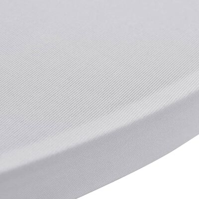 vidaXL galda pārvalki, 4 gab., Ø 80 cm, balts elastīgs audums