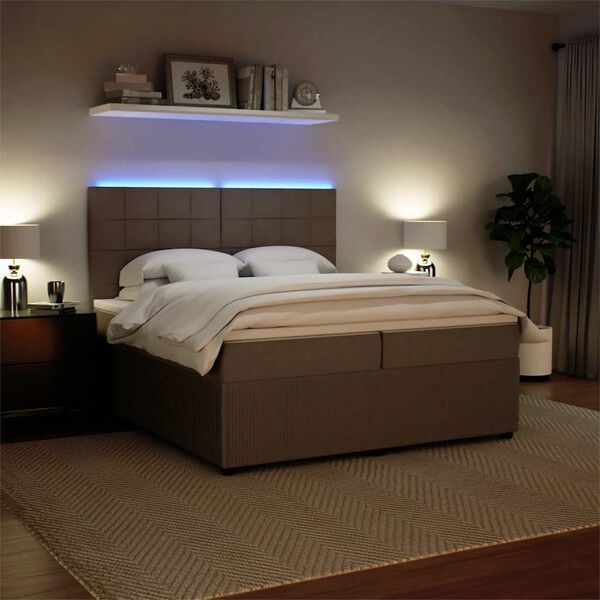 vidaXL atsperu gulta ar matraci, gai&scaron;i pelēka samts, 200x200 cm