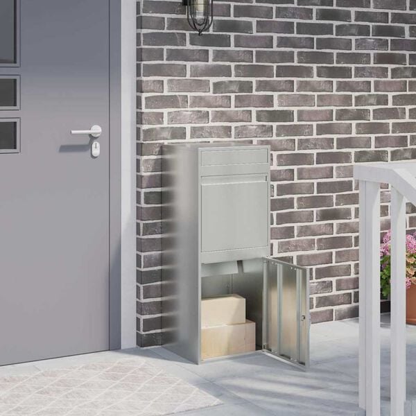 vidaXL Paku nodo&scaron;anas kaste Melna 41 x 38 x 103 cm Cinkots tērauds