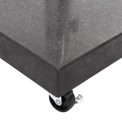 vidaXL saulessarga pamatne, melna, granīts, 30 kg, kvadrāta forma