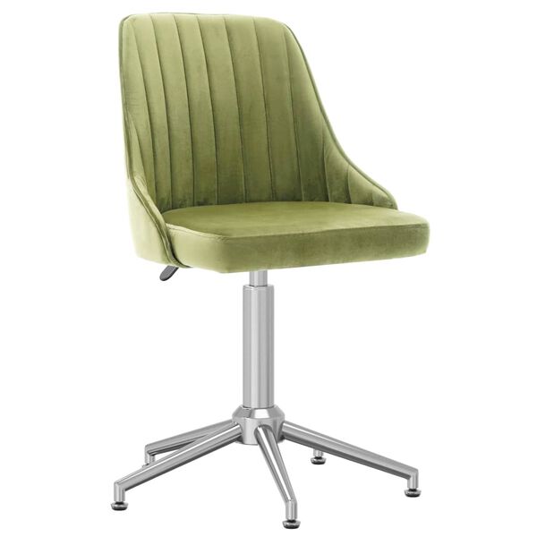 vidaXL grozāmi virtuves krēsli, 6 gab., gai&scaron;i zaļ&scaron; samts