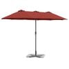vidaXL Dārza parasols Sarkanbrūns 370 x 197 x 239 cm