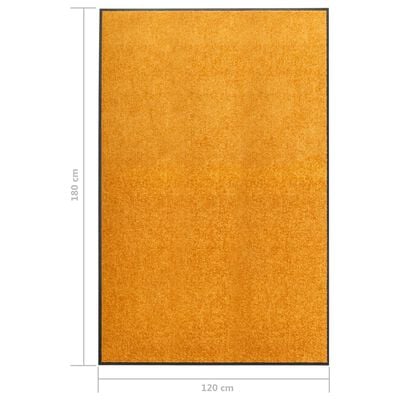 vidaXL durvju paklājs, mazgājams, oranžs, 120x180 cm