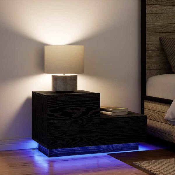 vidaXL Nakts skapītis ar atvilktni Melns ozolkoks 70 x 36 x 40,5 cm