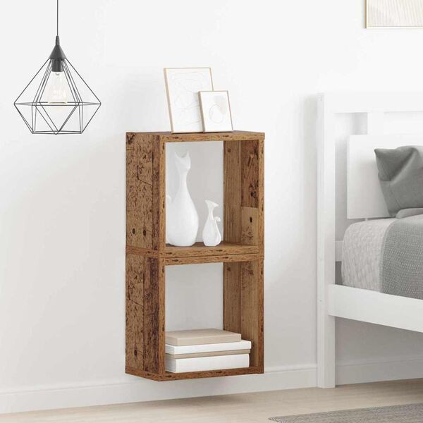 vidaXL Sienas plaukti ar plauktu Vecs koks Inženierijas koks