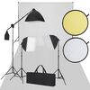 Fotostudijas komplekts: balts fons, 3 lampas, reflektori