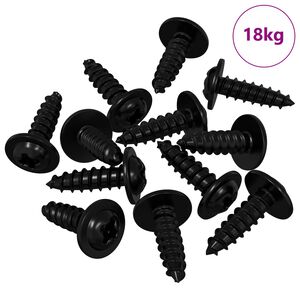 vidaXL Pa&scaron;vītņojamais Nags 16364 pcs Melna 3,5 x 12 mm Dzelzs