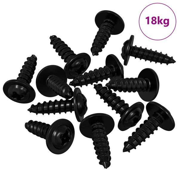 vidaXL Pa&scaron;vītņojamais Nags 16364 pcs Melna 3,5 x 12 mm Dzelzs