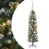 vidaXL Mākslīgs slaids Ziemassvētku koks Zaļ&scaron; un balts 120 cm
