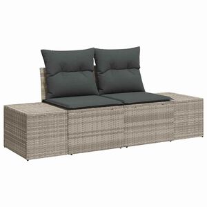 vidaXL Dārza dīvāns ar spilvenu Pelēka 184 x 62 x 69 cm poliratāns
