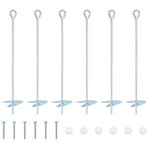 vidaXL Zemes enkurs 6 pcs Sudraba &Oslash;10 x 50 cm Cinkots metāls