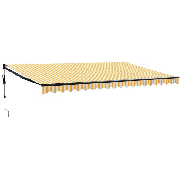 vidaXL izvelkama markīze, automātiska, dzeltena, balta, 5x3 m