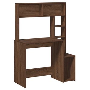 vidaXL rakstāmgalds ar plauktiem, ozolkoka krāsā, 100x45x140 cm