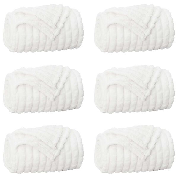 vidaXL Pledu segas 6 pcs Balts 240 x 220 cm Flīss