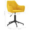 vidaXL grozāmi virtuves krēsli, 2 gab., sinepju dzeltens samts
