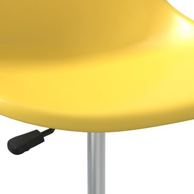 vidaXL grozāmi virtuves krēsli, 4 gab., dzeltena plastmasa