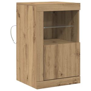 vidaXL LED sānu galds Artisānā ozols 41 x 37 x 67 cm Inženierijas koks