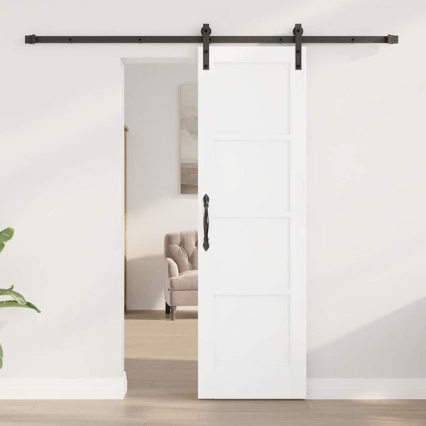 vidaXL Slīdo&scaron;ās durvis Balts 61 x 198,5 cm Ciets priedes koks