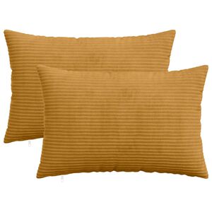 vidaXL Spilvenu pārvalks 2 pcs HEERLEN Dzeltena 30 x 50 cm kordurojs