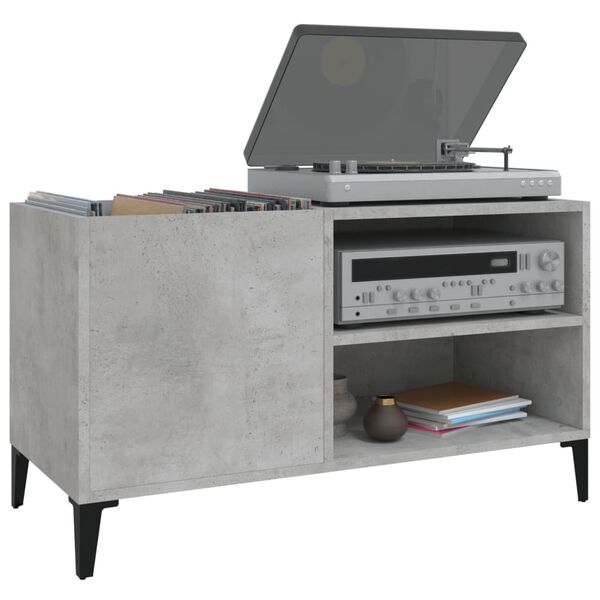 vidaXL ierakstu skapītis, 84,5x38x48 cm, inženierijas koks, pelēks